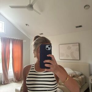 Surf shop Black and White Striped Top